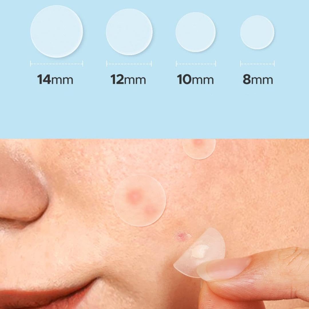 VelvetPore Hydrocolloid Acne Patches – Invisible Waterproof Pimple Patches for Face, Oil-Absorbing Zit Stickers, Strong Adhesion Blemish Spot Treatment, Day & Night Acne Cover, 72 Count (10mm & 12mm)